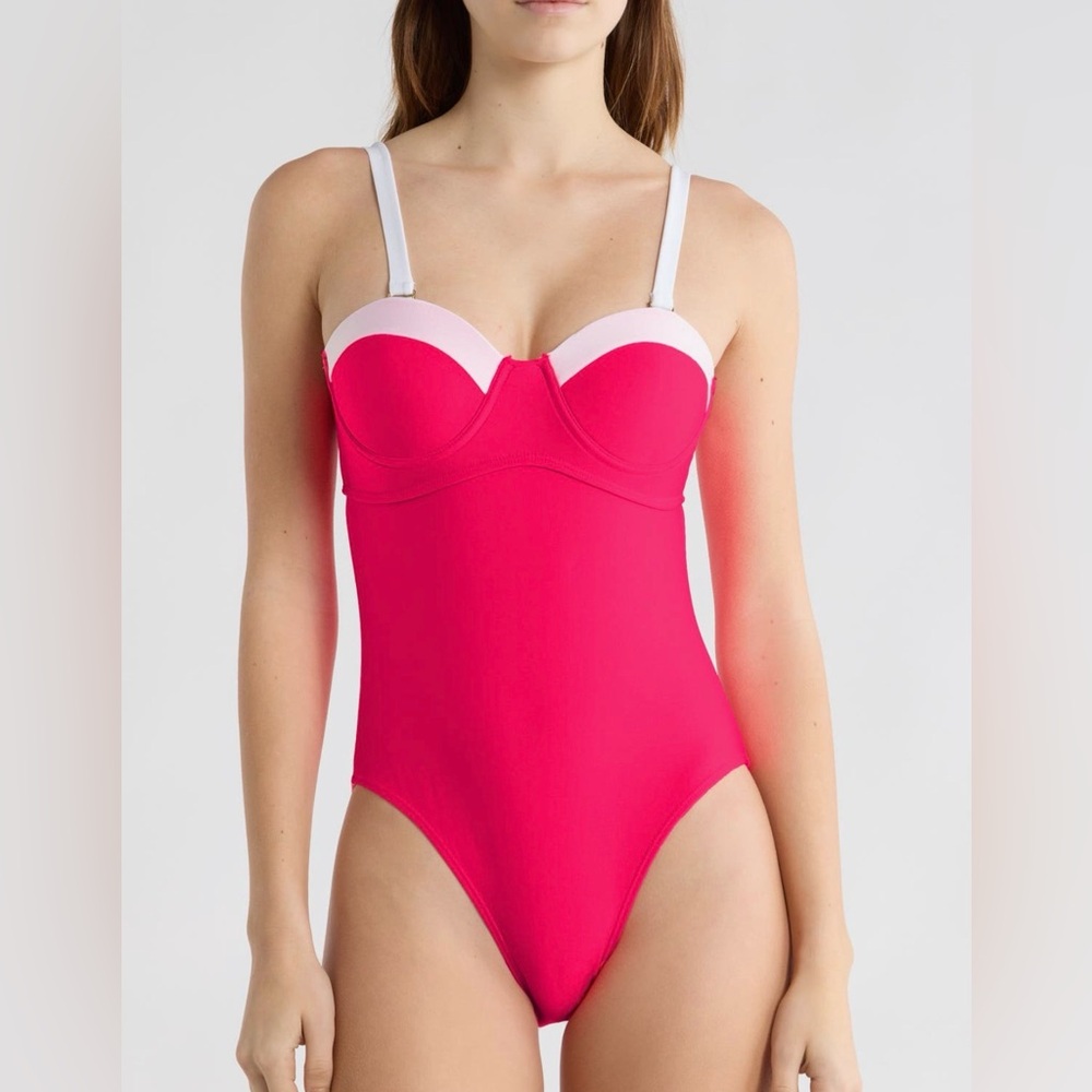 NWOT Betsey Johnson Retro One Piece Swim Suit. Size L